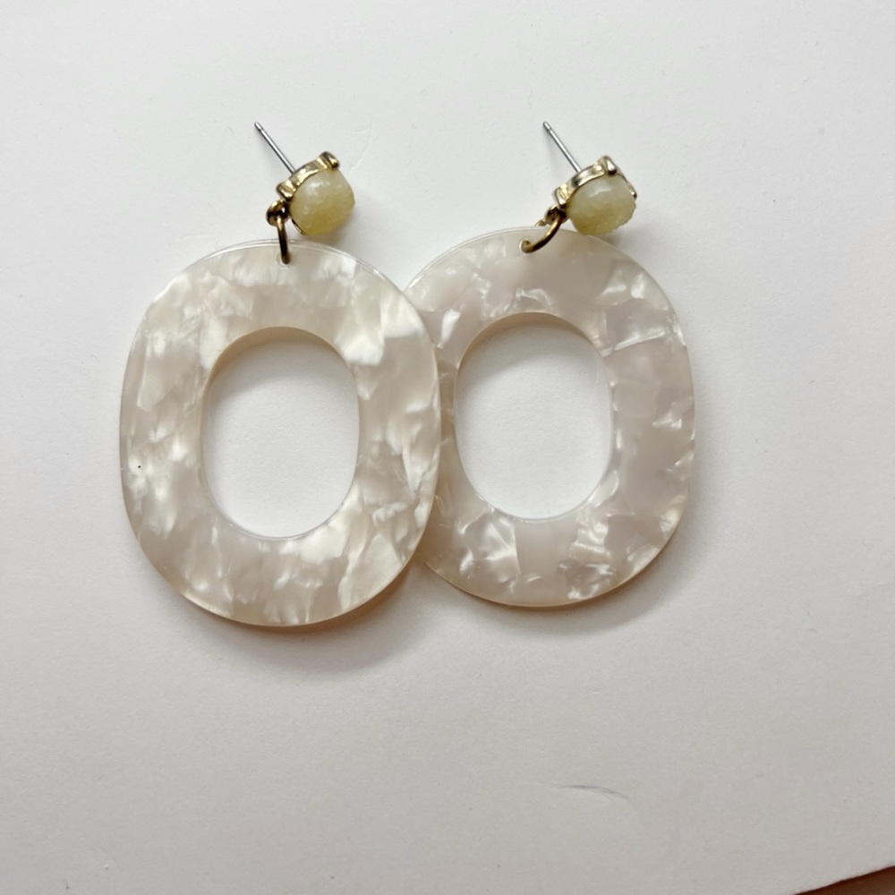 White Tortoise Shell Earrings